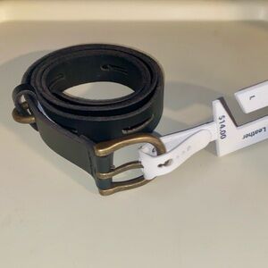 Black Leather Belt- Sz L Unisex